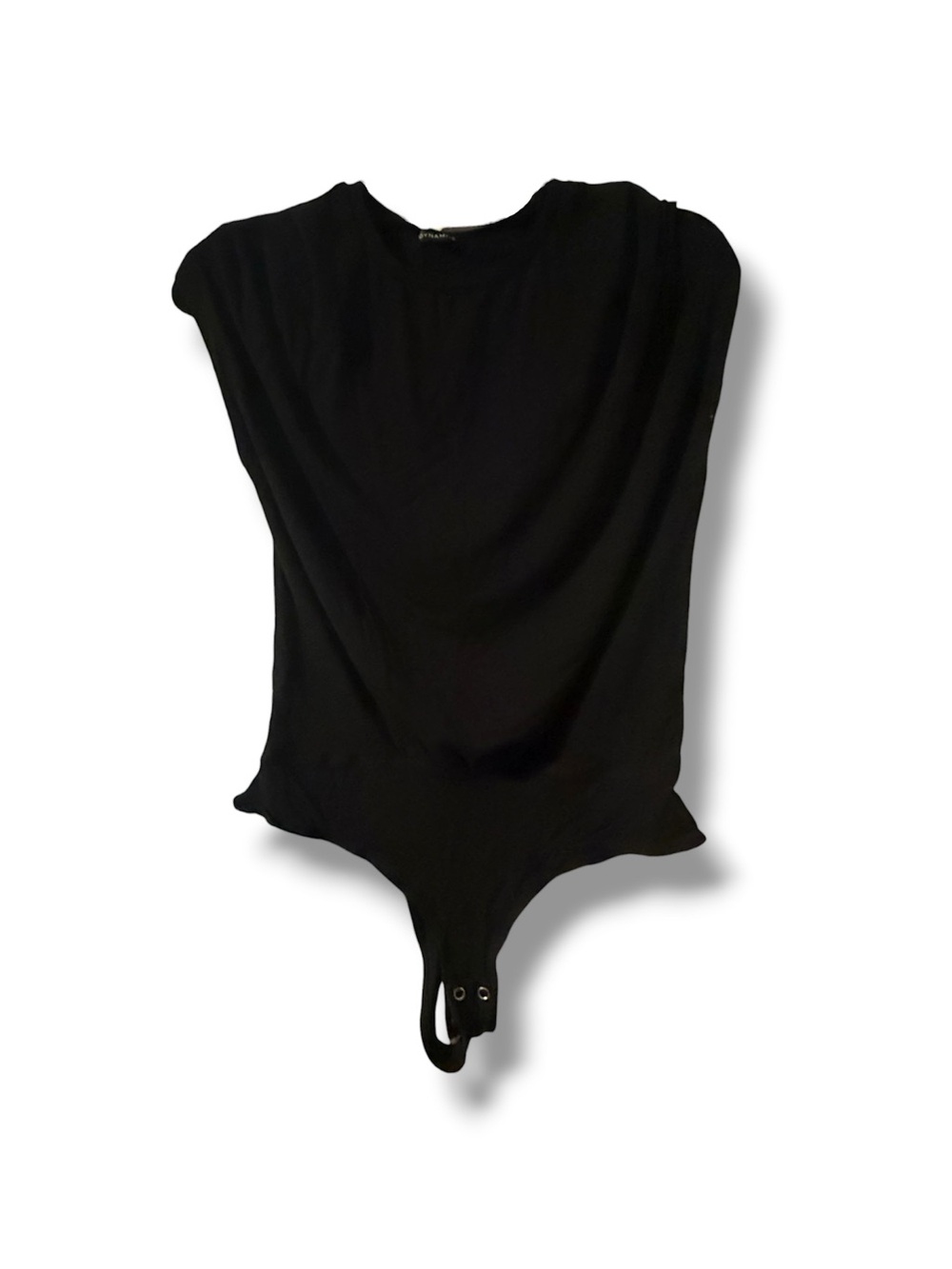 Dynamite Black Crew Neck Cap Sleeve Muscle Tee Bodysuit Size Small GUC